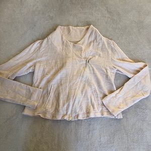 Loft Asymmetrical Zippered Cream Jacket